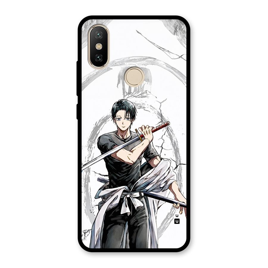 Yuta With Katana Glass Back Case for Redmi A1