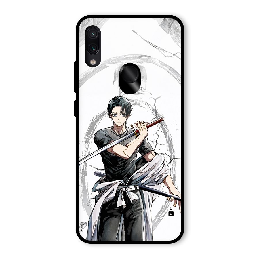 Yuta With Katana Glass Back Case for Redmi Note 7S