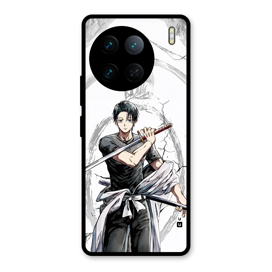 Yuta With Katana Glass Back Case for Vivo X90 Pro