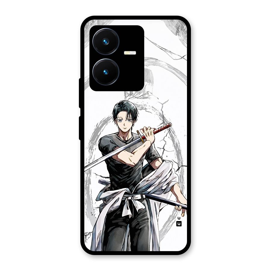 Yuta With Katana Glass Back Case for Vivo Y22