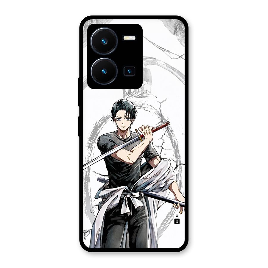 Yuta With Katana Glass Back Case for Vivo Y35