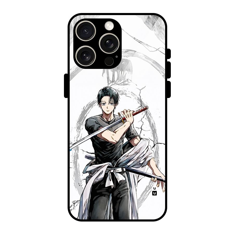 Yuta With Katana Glass Back Case for iPhone 15 Pro Max