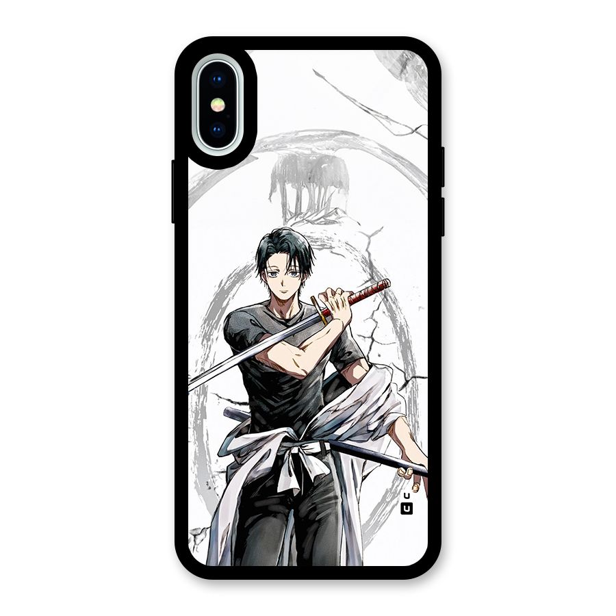 Yuta With Katana Glass Back Case for iPhone XS