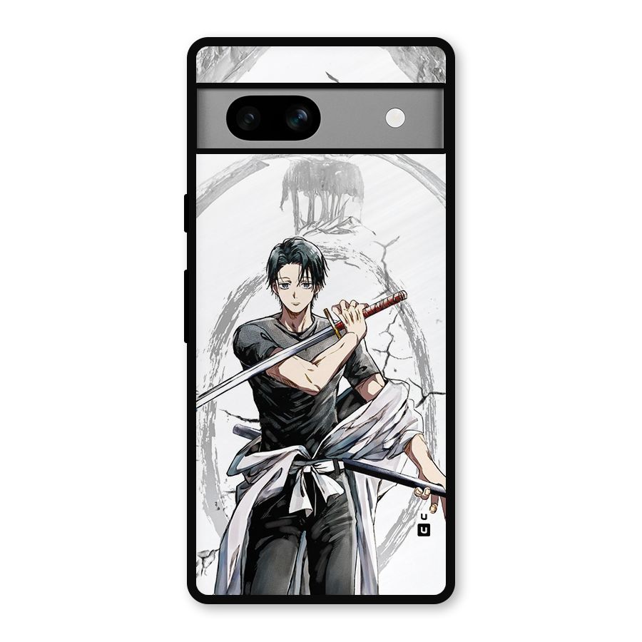 Yuta With Katana Metal Back Case for Google Pixel 7a