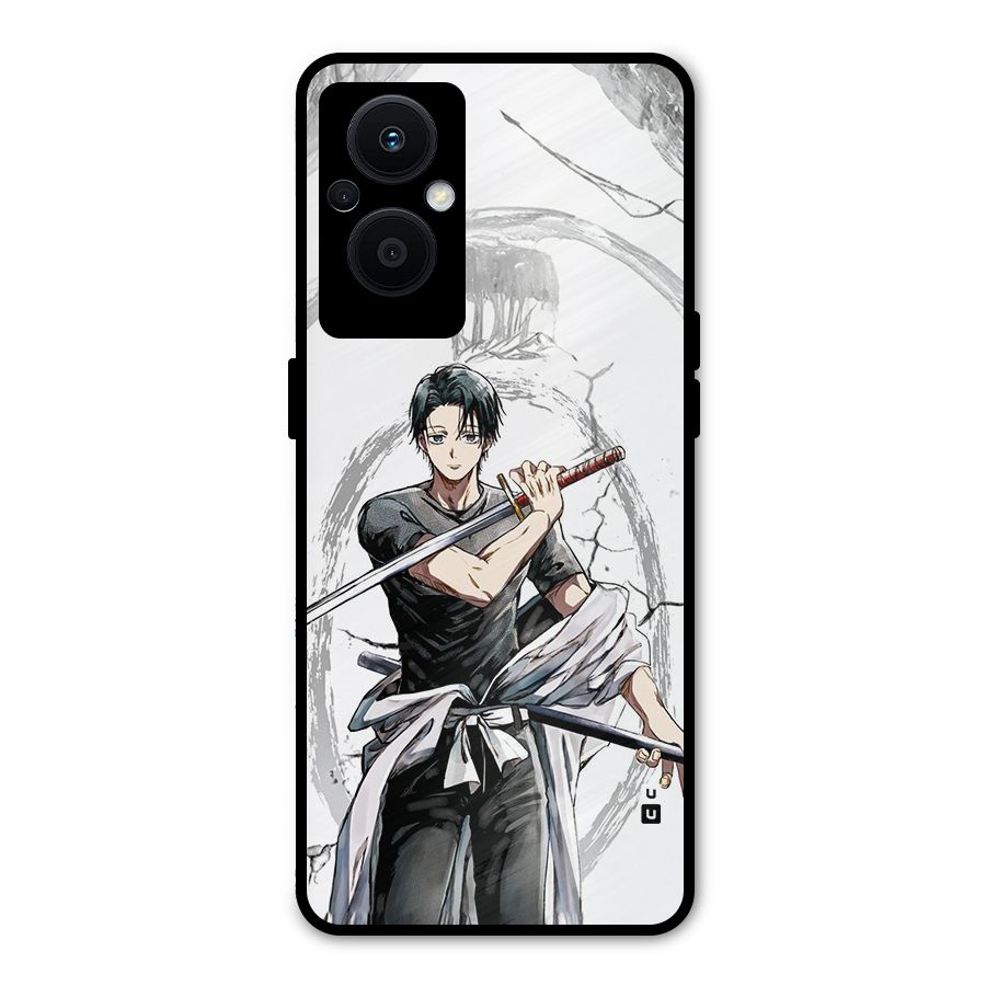 Yuta With Katana Metal Back Case for Oppo F21 Pro 5G