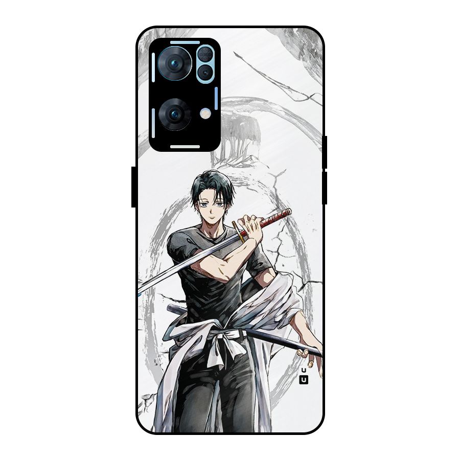 Yuta With Katana Metal Back Case for Oppo Reno7 Pro 5G
