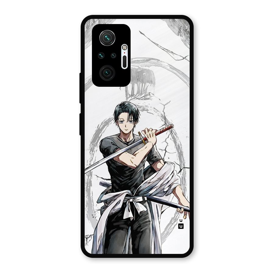 Yuta With Katana Metal Back Case for Redmi Note 10 Pro