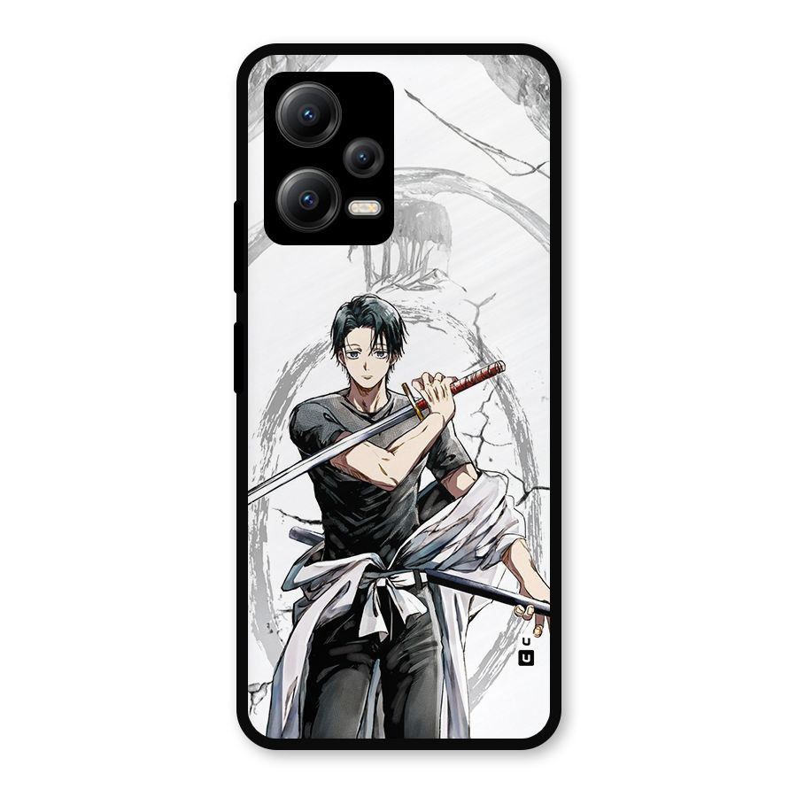 Yuta With Katana Metal Back Case for Redmi Note 12 5G