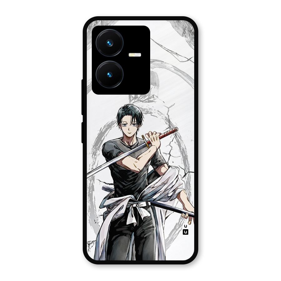 Yuta With Katana Metal Back Case for Vivo Y22