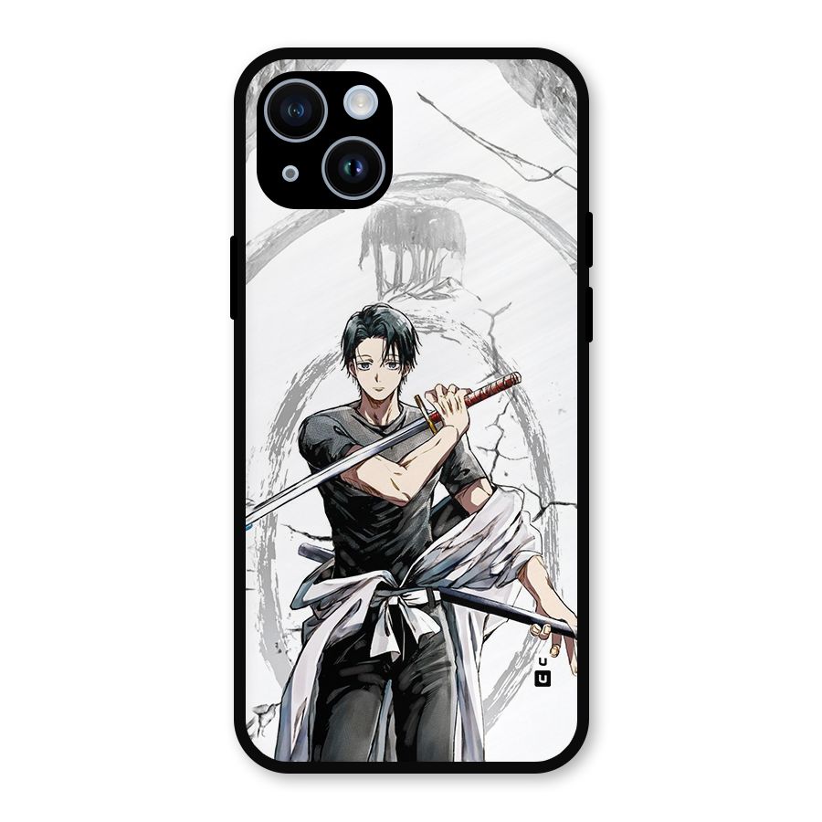 Yuta With Katana Metal Back Case for iPhone 14