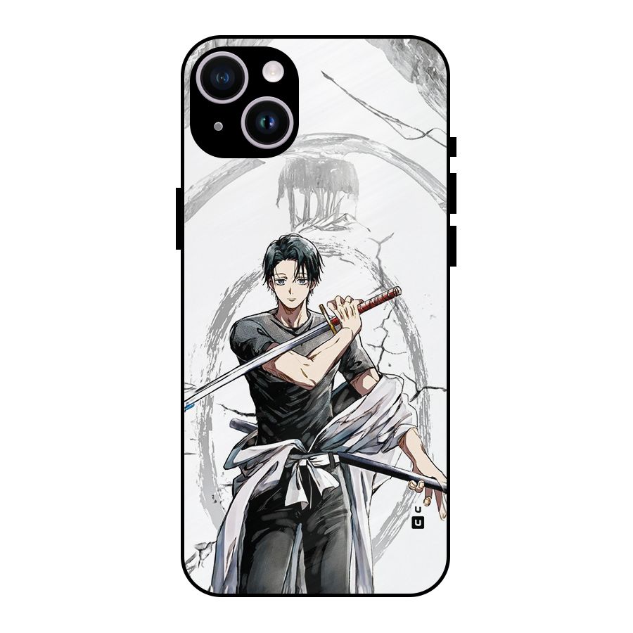 Yuta With Katana Metal Back Case for iPhone 14 Plus
