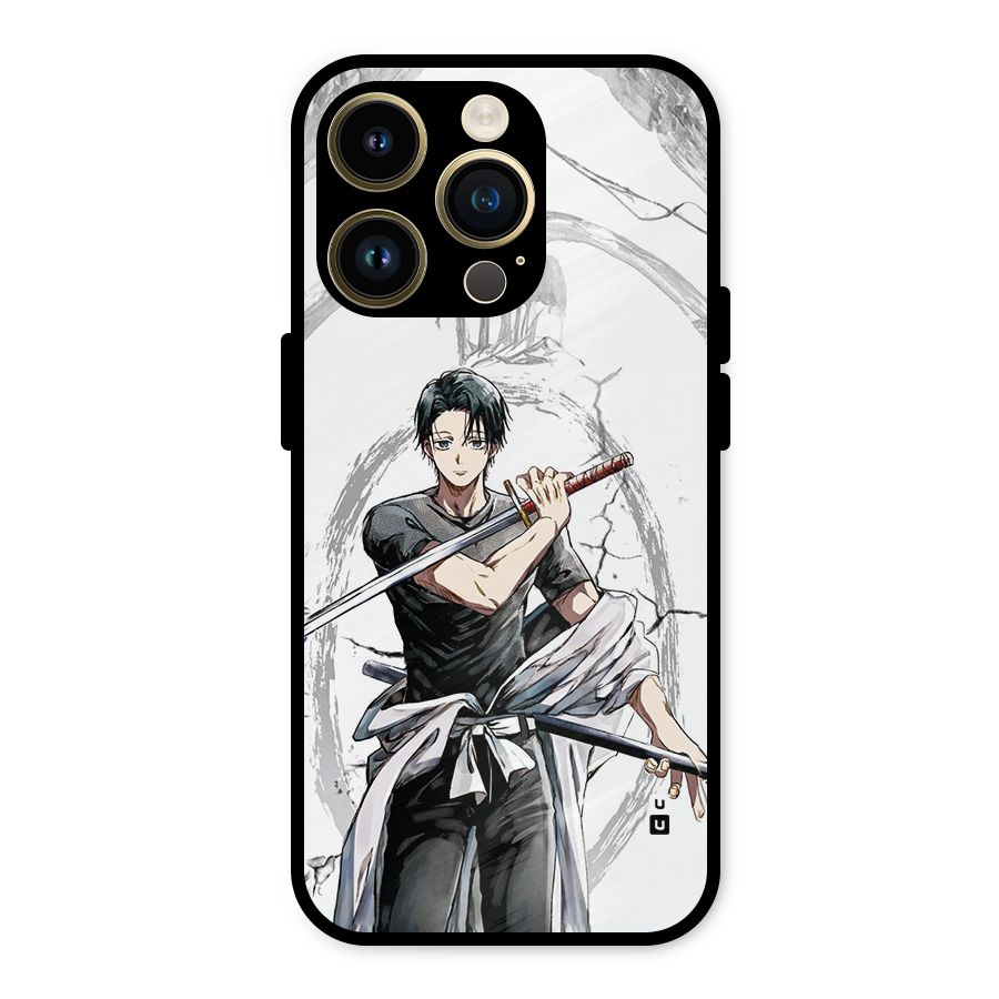 Yuta With Katana Metal Back Case for iPhone 14 Pro