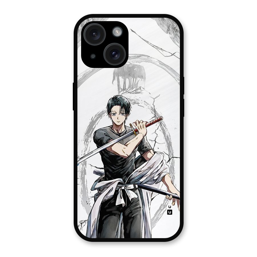 Yuta With Katana Metal Back Case for iPhone 15