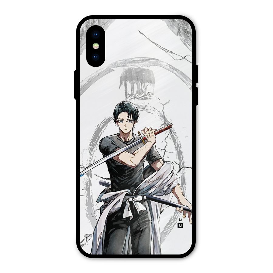 Yuta With Katana Metal Back Case for iPhone XS