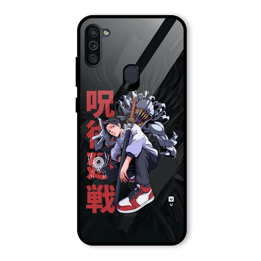 Yuta With Rika Glass Back Case for Galaxy M11