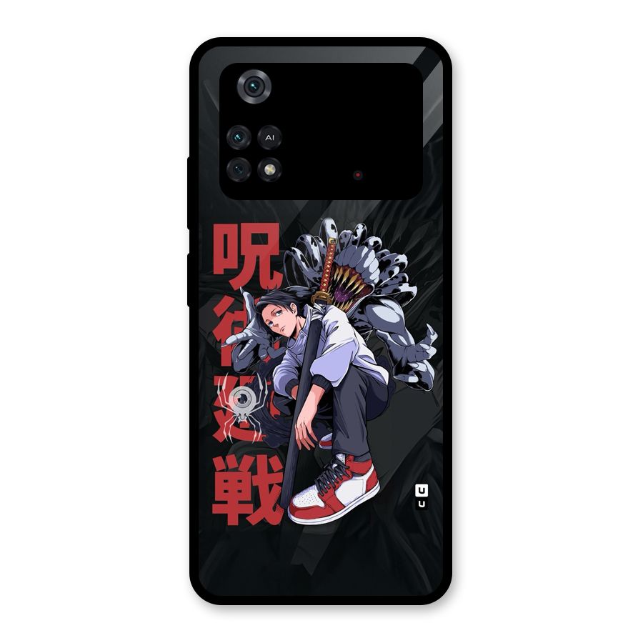 Yuta With Rika Glass Back Case for Poco M4 Pro 4G