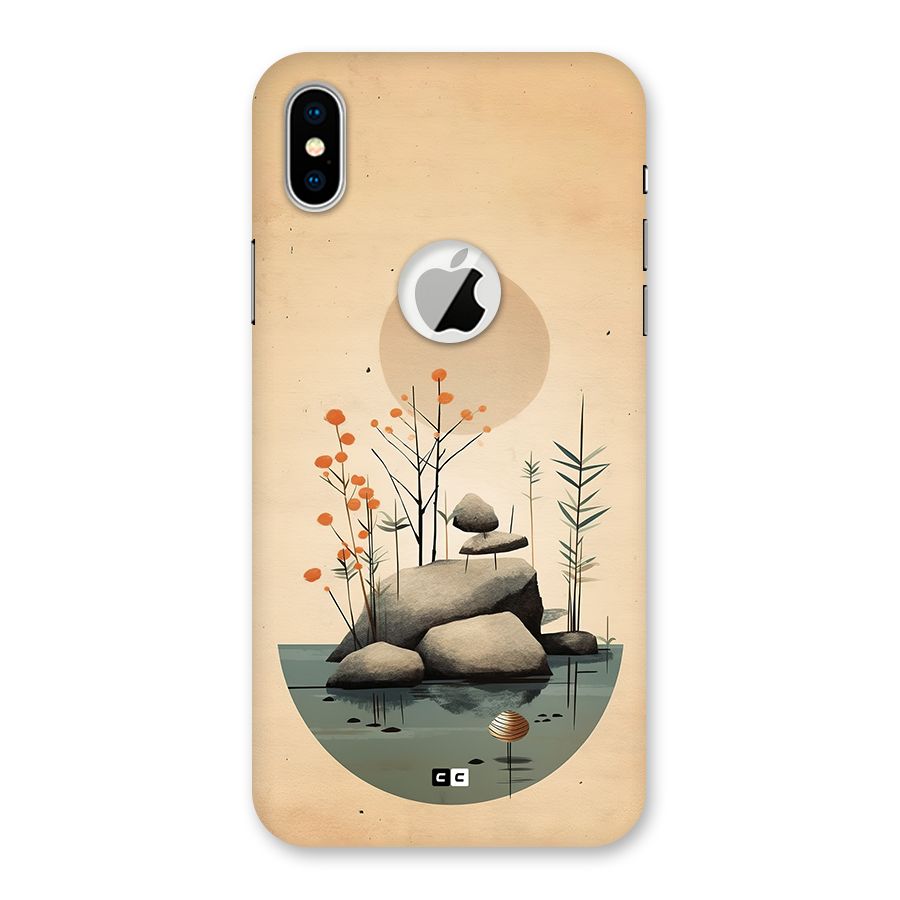 Zen Garden Back Case for iPhone XS Logo Cut