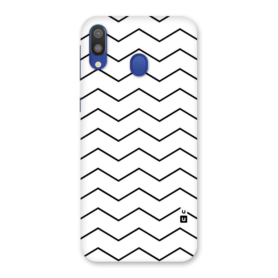 ZigZag Simple Classic Lines Glass Back Case for Galaxy M20