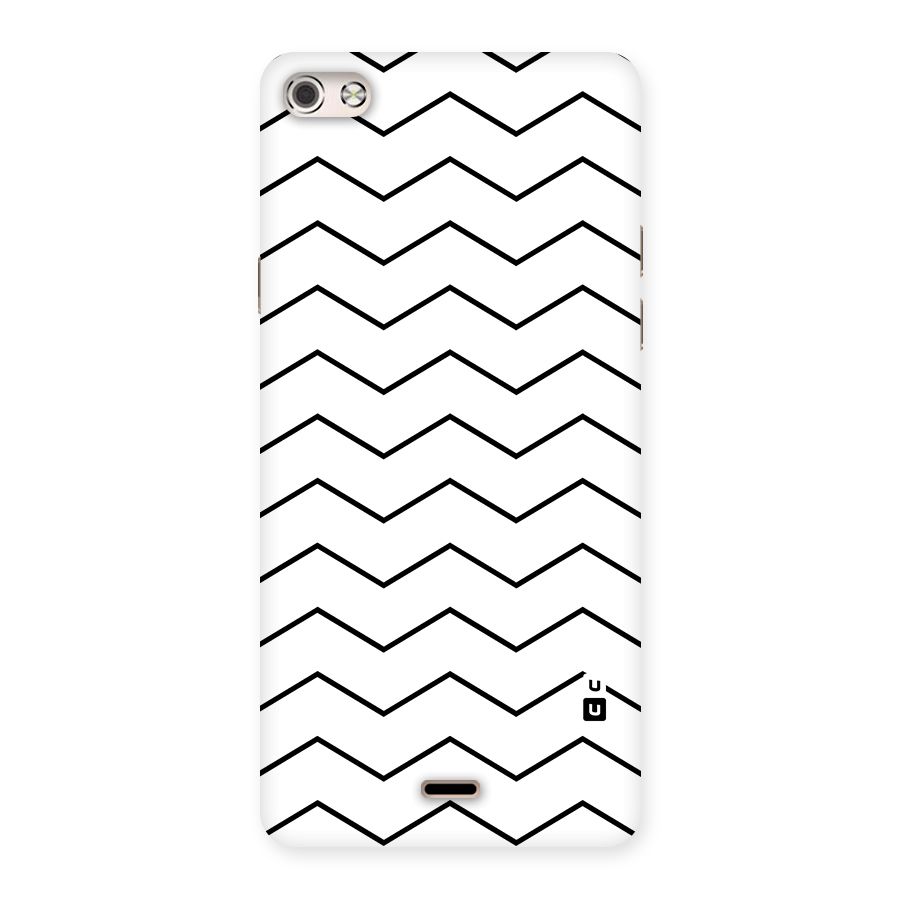ZigZag Simple Classic Lines Back Case for Micromax Canvas Silver 5