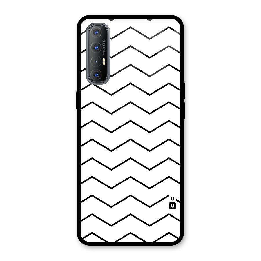 ZigZag Simple Classic Lines Glass Back Case for Oppo Reno3 Pro