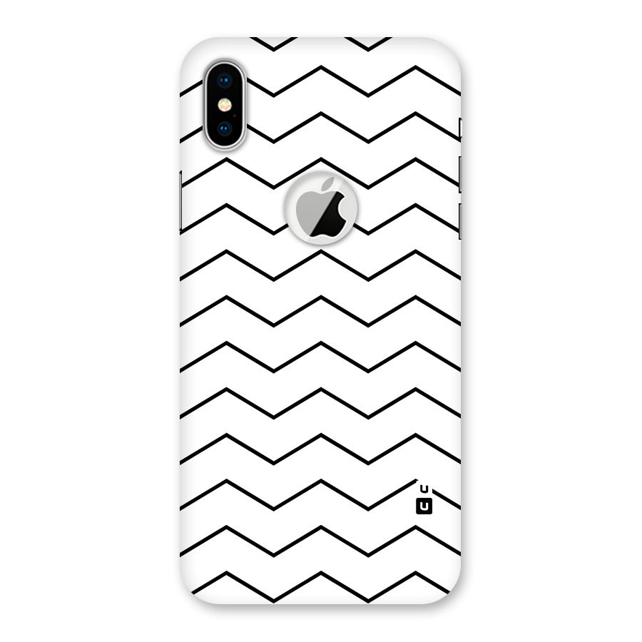 ZigZag Simple Classic Lines Back Case for iPhone X Logo Cut