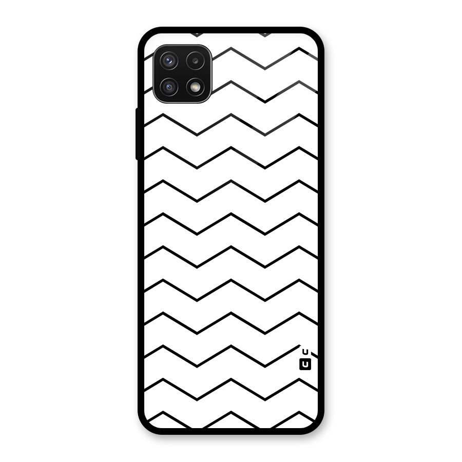 ZigZag Simple Classic Lines Glass Back Case for Galaxy A22 5G