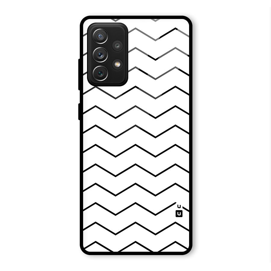 ZigZag Simple Classic Lines Glass Back Case for Galaxy A72