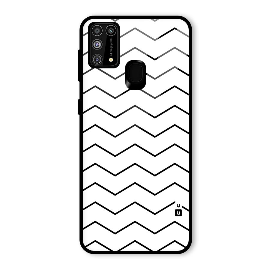 ZigZag Simple Classic Lines Glass Back Case for Galaxy F41