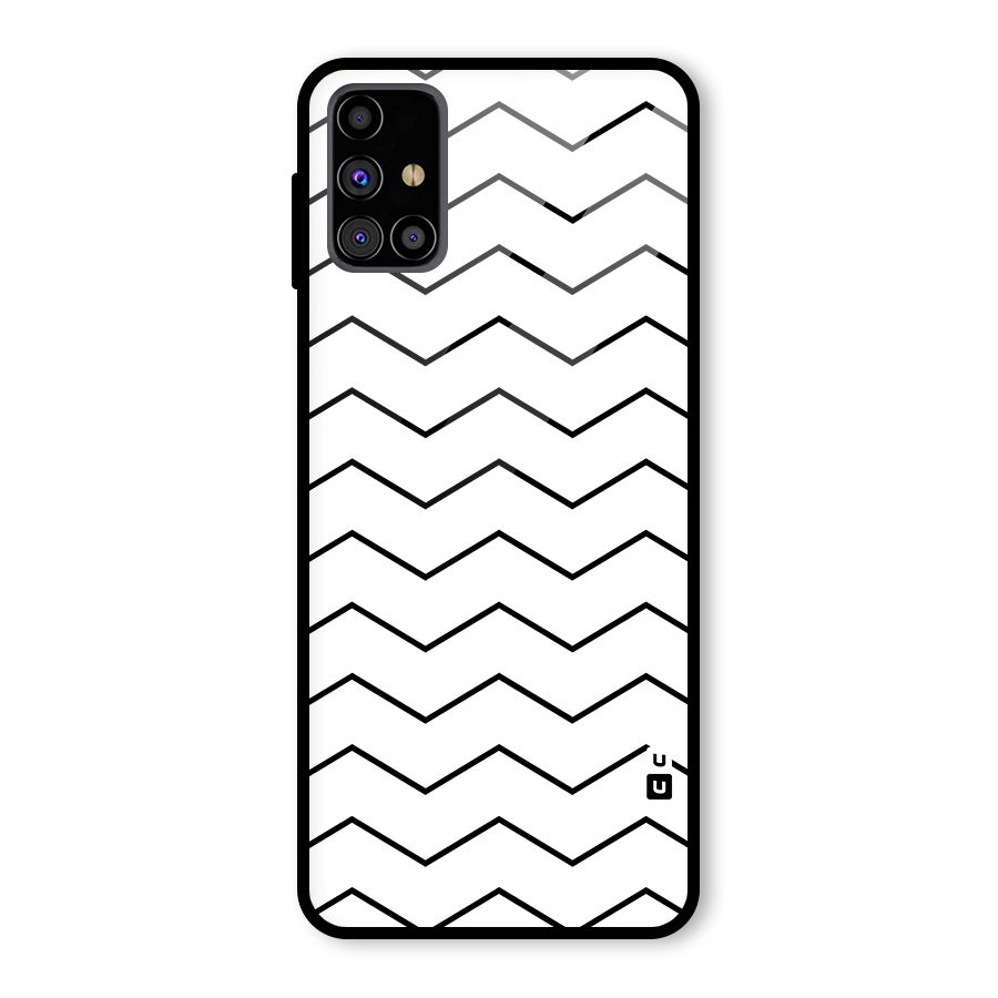 ZigZag Simple Classic Lines Glass Back Case for Galaxy M31s