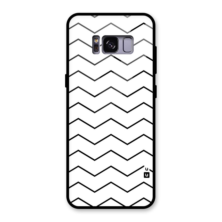 ZigZag Simple Classic Lines Glass Back Case for Galaxy S8