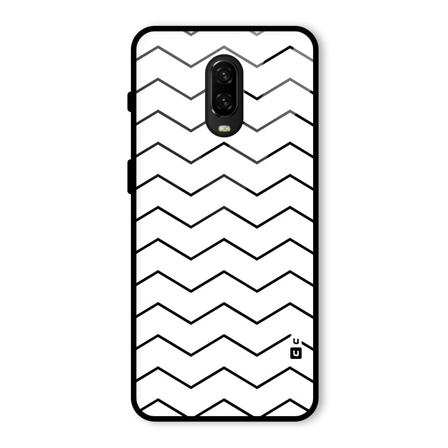 ZigZag Simple Classic Lines Glass Back Case for OnePlus 6T