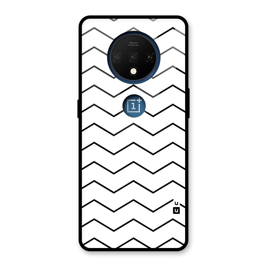 ZigZag Simple Classic Lines Glass Back Case for OnePlus 7T