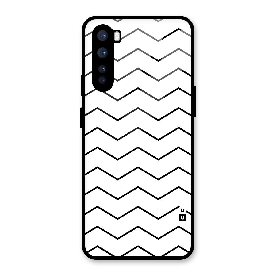 ZigZag Simple Classic Lines Glass Back Case for OnePlus Nord