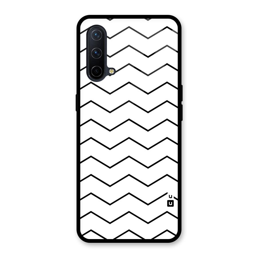 ZigZag Simple Classic Lines Glass Back Case for OnePlus Nord CE 5G