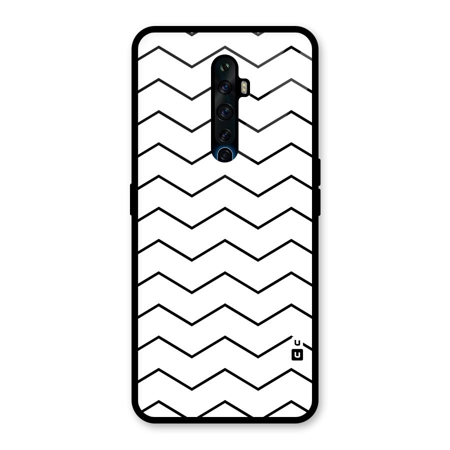 ZigZag Simple Classic Lines Glass Back Case for Oppo Reno2 F