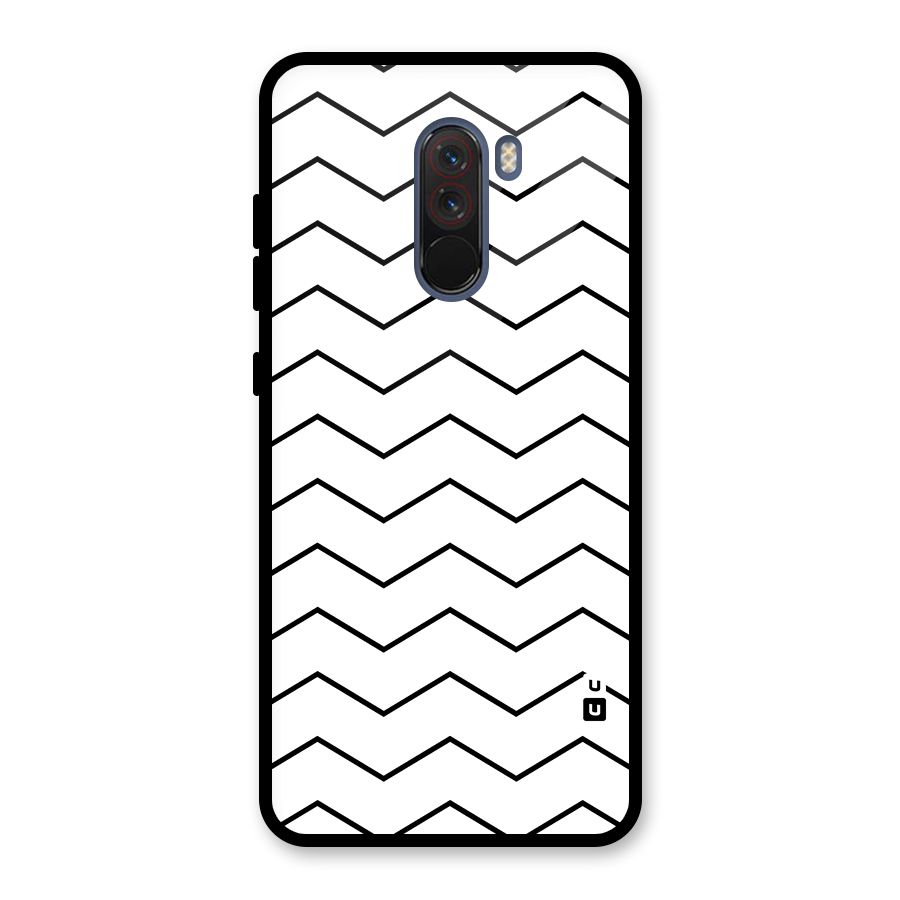 ZigZag Simple Classic Lines Glass Back Case for Poco F1
