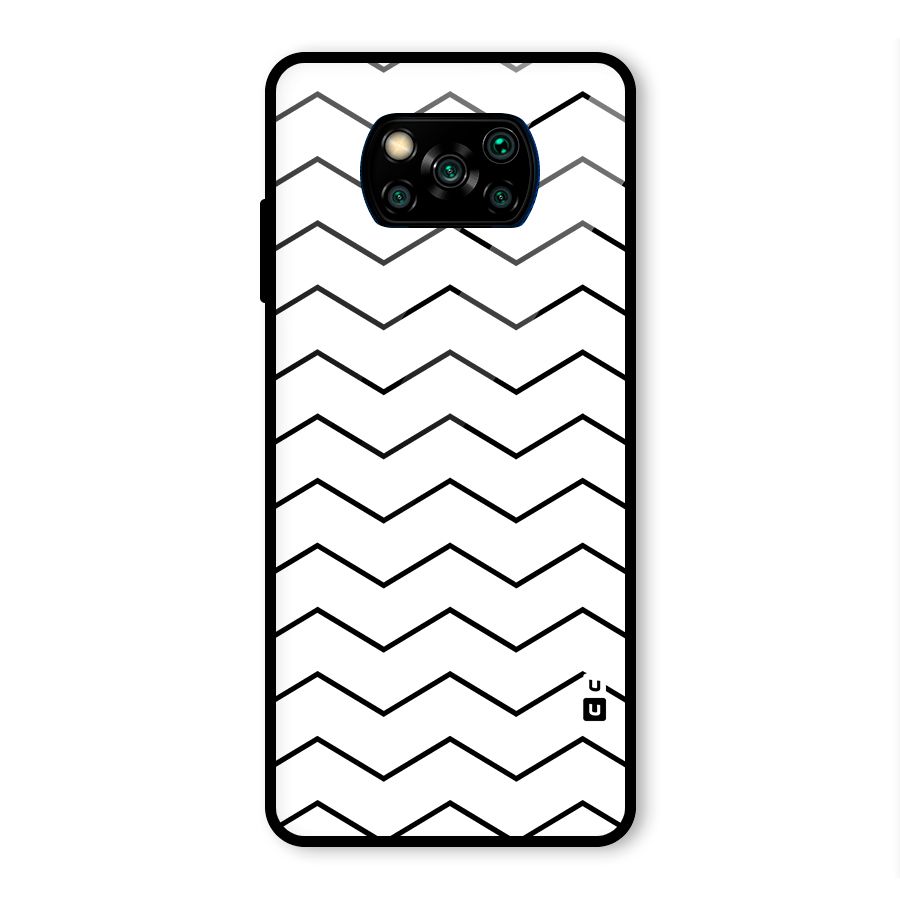 ZigZag Simple Classic Lines Glass Back Case for Poco X3 Pro