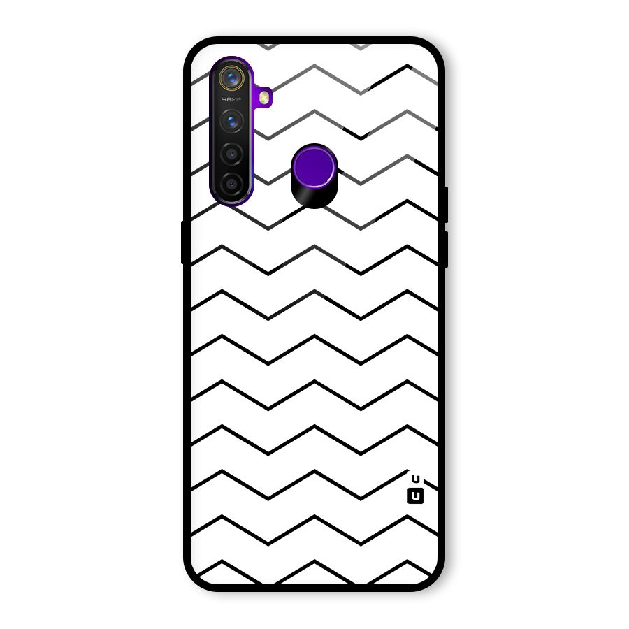 ZigZag Simple Classic Lines Glass Back Case for Realme 5 Pro