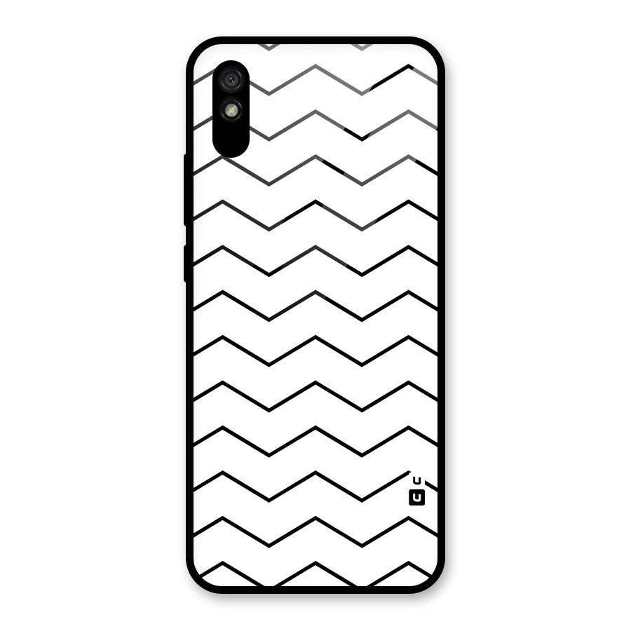 ZigZag Simple Classic Lines Glass Back Case for Redmi 9A