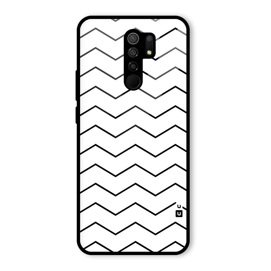ZigZag Simple Classic Lines Glass Back Case for Redmi 9 Prime