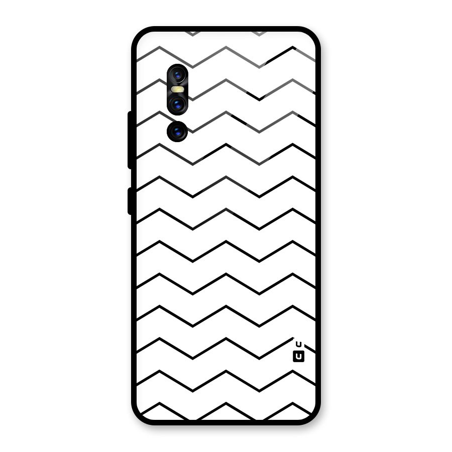 ZigZag Simple Classic Lines Glass Back Case for Vivo V15 Pro