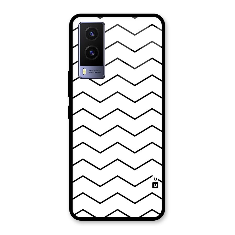 ZigZag Simple Classic Lines Glass Back Case for Vivo V21e 5G
