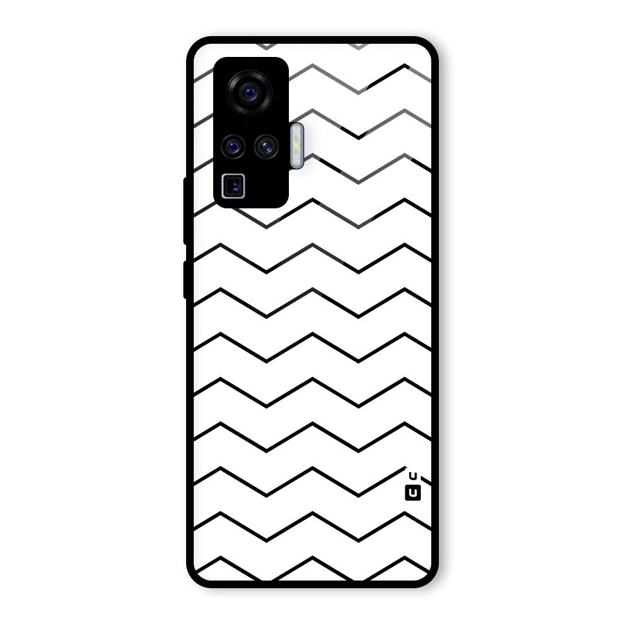 ZigZag Simple Classic Lines Glass Back Case for Vivo X50 Pro