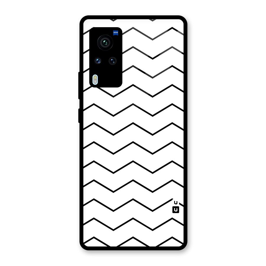 ZigZag Simple Classic Lines Glass Back Case for Vivo X60 Pro