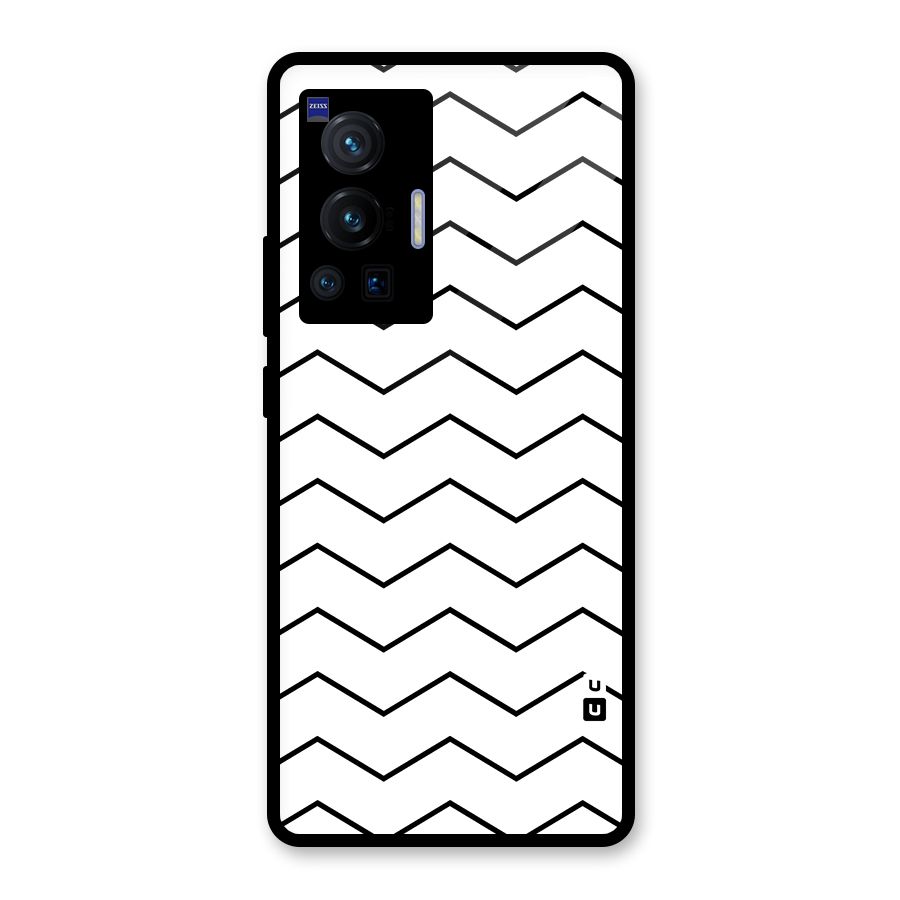 ZigZag Simple Classic Lines Glass Back Case for Vivo X70 Pro