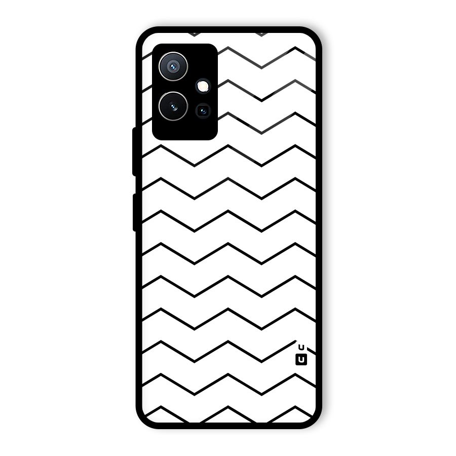 ZigZag Simple Classic Lines Glass Back Case for Vivo iQOO Z6