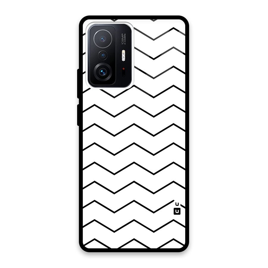 ZigZag Simple Classic Lines Glass Back Case for Xiaomi 11T Pro