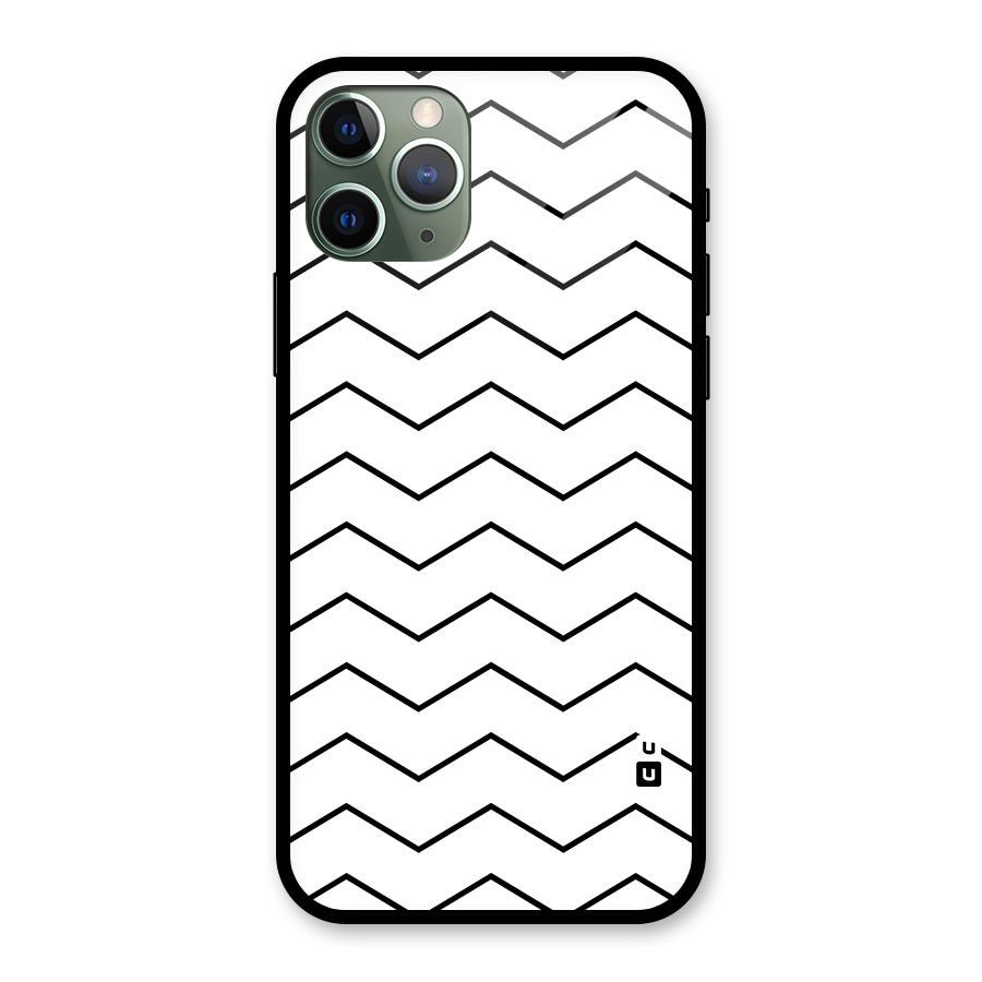 ZigZag Simple Classic Lines Glass Back Case for iPhone 11 Pro