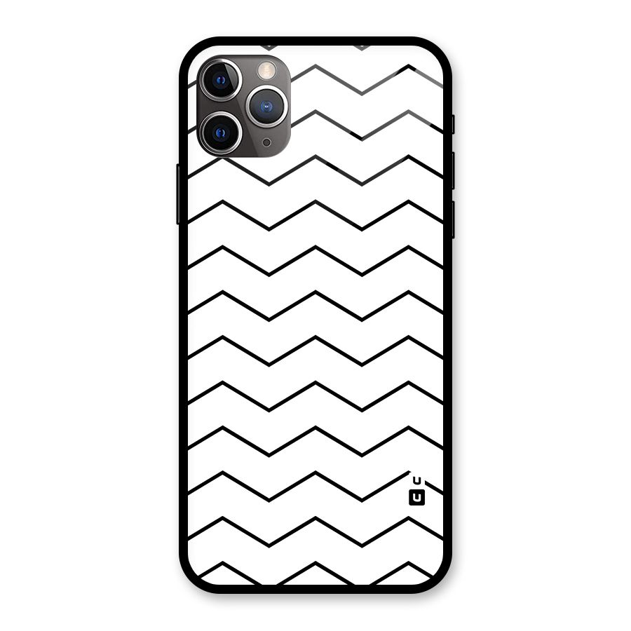 ZigZag Simple Classic Lines Glass Back Case for iPhone 11 Pro Max