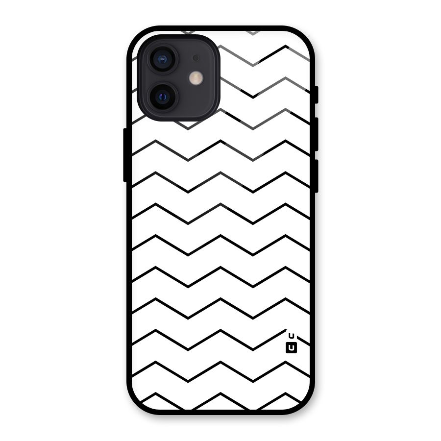 ZigZag Simple Classic Lines Glass Back Case for iPhone 12